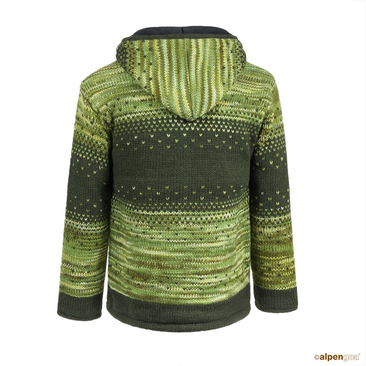 Wolljacke Modell Maximo Grün Rückseite